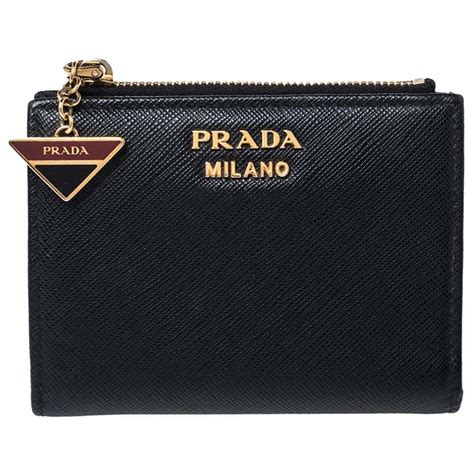 prada saffiano compact wallet|Prada saffiano wallet price.